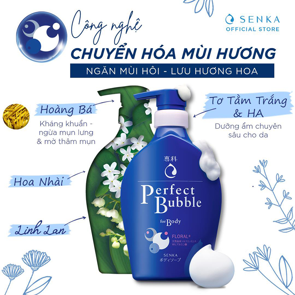 Sữa tắm Senka Perfect Bubble For Body Floral +